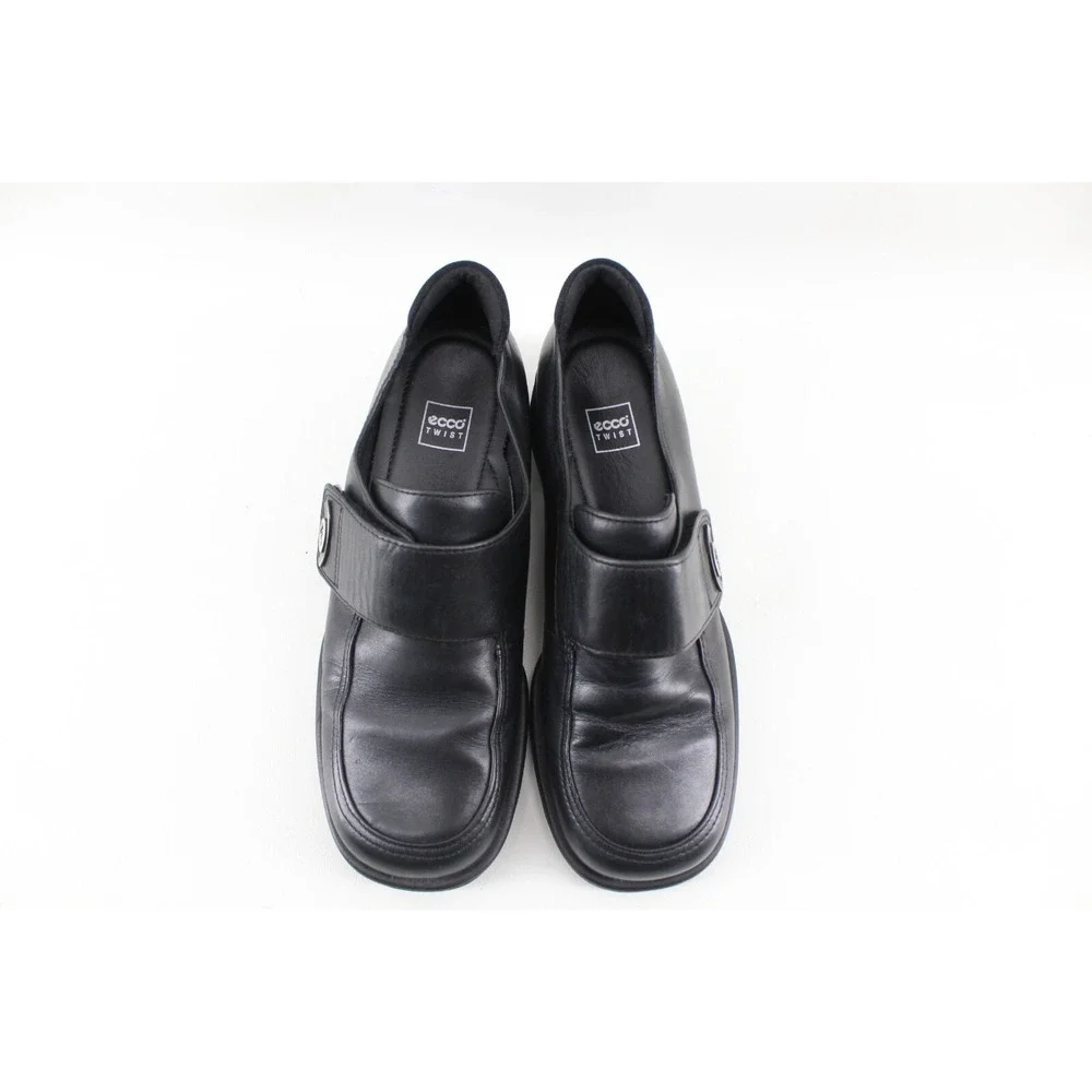 Ecco‎ Twist Black Leather Women's Loafers Slip On Casual Shoes size 4 UK 6 US